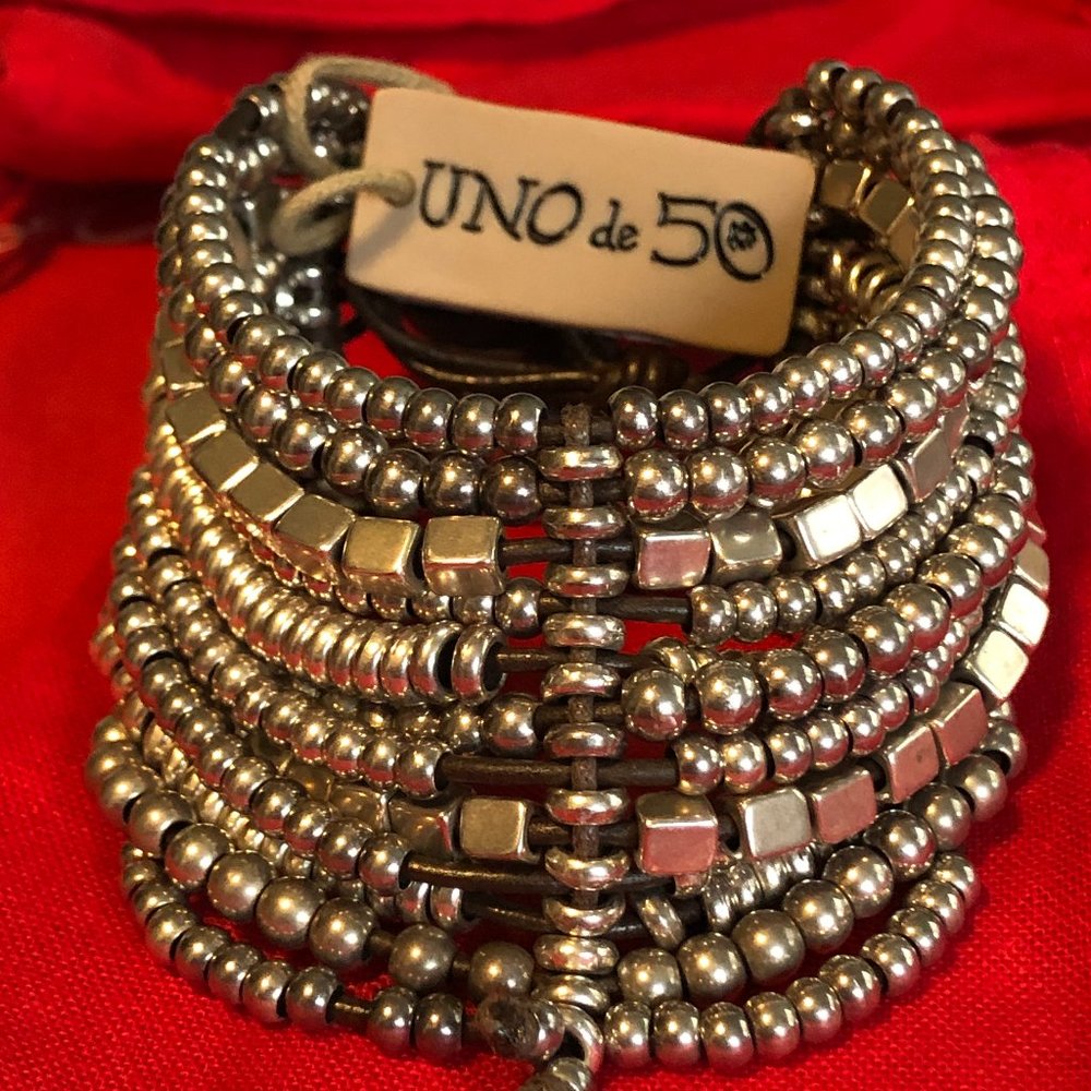 UNO de 50 Trivial Multistrand Silver Bracelet
